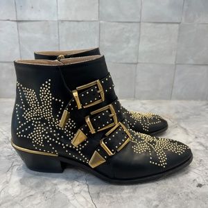 Chloé Women's Susanna Pointed-Toe Studded Booties